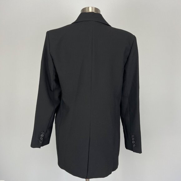 T Tahari Womens Single Button Peak Lapel Blazer Black Flap Pockets size 12 - Picture 9 of 16